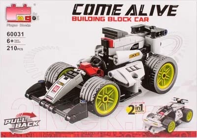 Auto Deportivo Blanco F1 - 2 en 1 Ensamble Tipo Lego